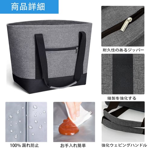 RVSNQ Insulated Lunch Bag, Large Capacity, Zippered, Foldable, Eco-Friendly, Thermal Bag, Food Storage, Lightweight, Multifunctional, Insulated Lunch