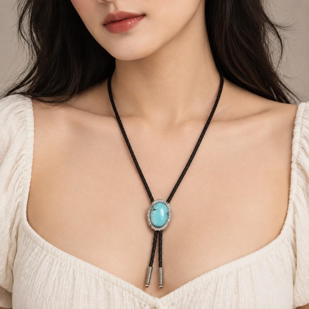 Braided Cowboy Necktie Adjustable Western Necklace Gift Bolo Tie Holiday Costume