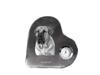 Boerboel, South African Mastiff – Crystal Clock with a Dog Picture, Heart-shaped Shelf Clock |