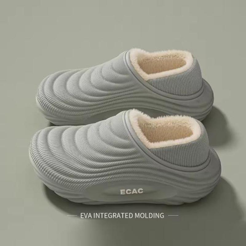 EVA Winter Slippers For Men Women Warm Fur Lined Waterproof Anti Slip Comfortable Indoor Outdoor Home Cotton Clogs Lightweight