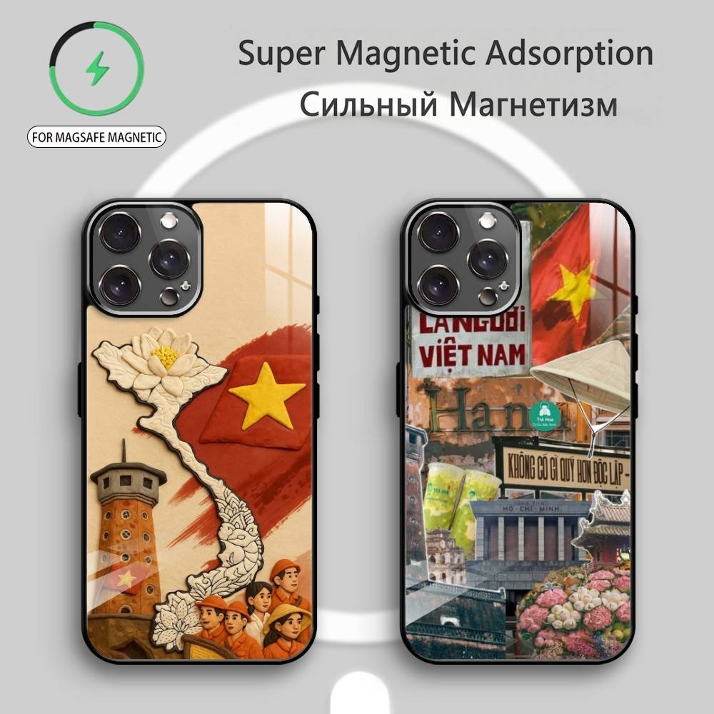 V-Vietnam Handyhülle Für iPhone17,16,15,14,13,12,11 Plus,Pro Max Magnetisch Für Magsafe Kabelloses Laden
