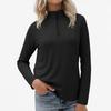 Women's Casual Stand Collar Zipper Velvet Solid Color Long Sleeve Top