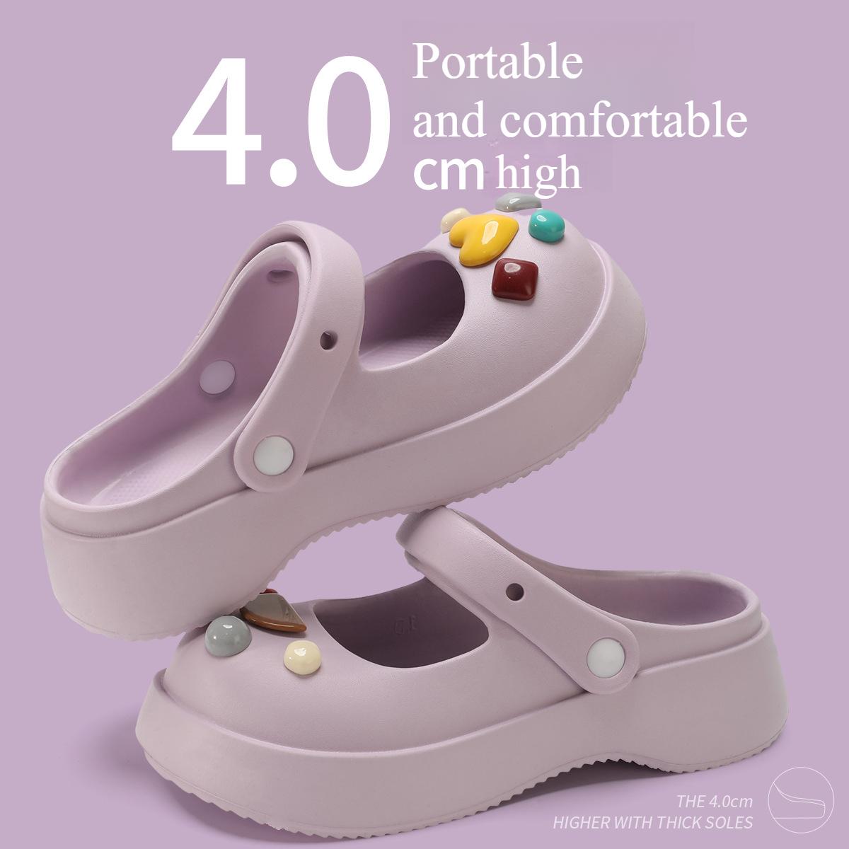 

Пещерная обувь для женщин, летняя верхняя одежда, пляжные сандалии для женщин с увеличением роста 39-40 фиолетовый