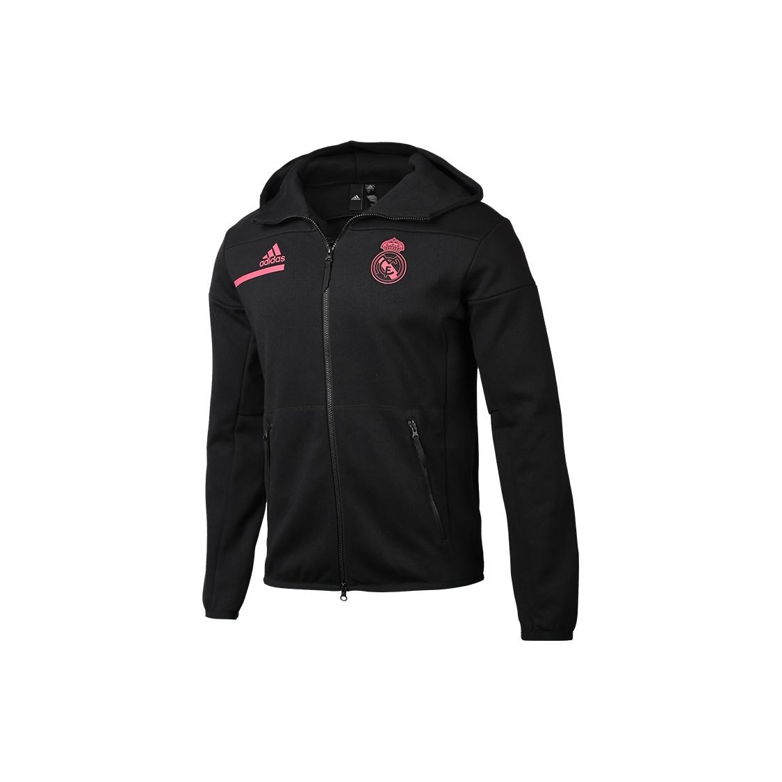 adidas Real Zne Real Madrid Soccer/Football Sports Hooded Jacket Black Men s GN4983 S