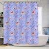Beautiful Floral Shower Curtain with Purple Leaves for Bath Decor Waterproof Fabric Bathroom Curtains In Multiple Sizes