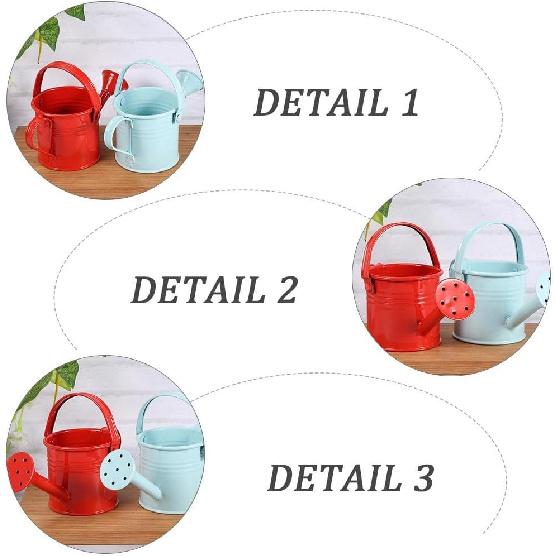VANZACK 4Pcs Iron Watering Can Kids Watering Can Mini Sprinkler Bucket Kids Gardening Water Pot Mini Watering Can for Garden Yarde Home Plants Flower
