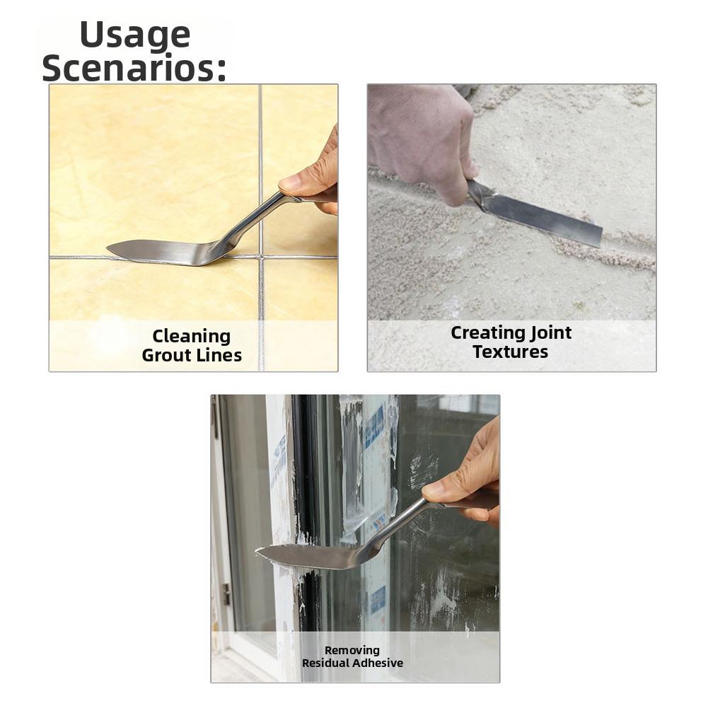 

Multi purpose stainless steel double headed plastering trowel for home For Seam repair cleaning and caulking finishing tool China Mainland