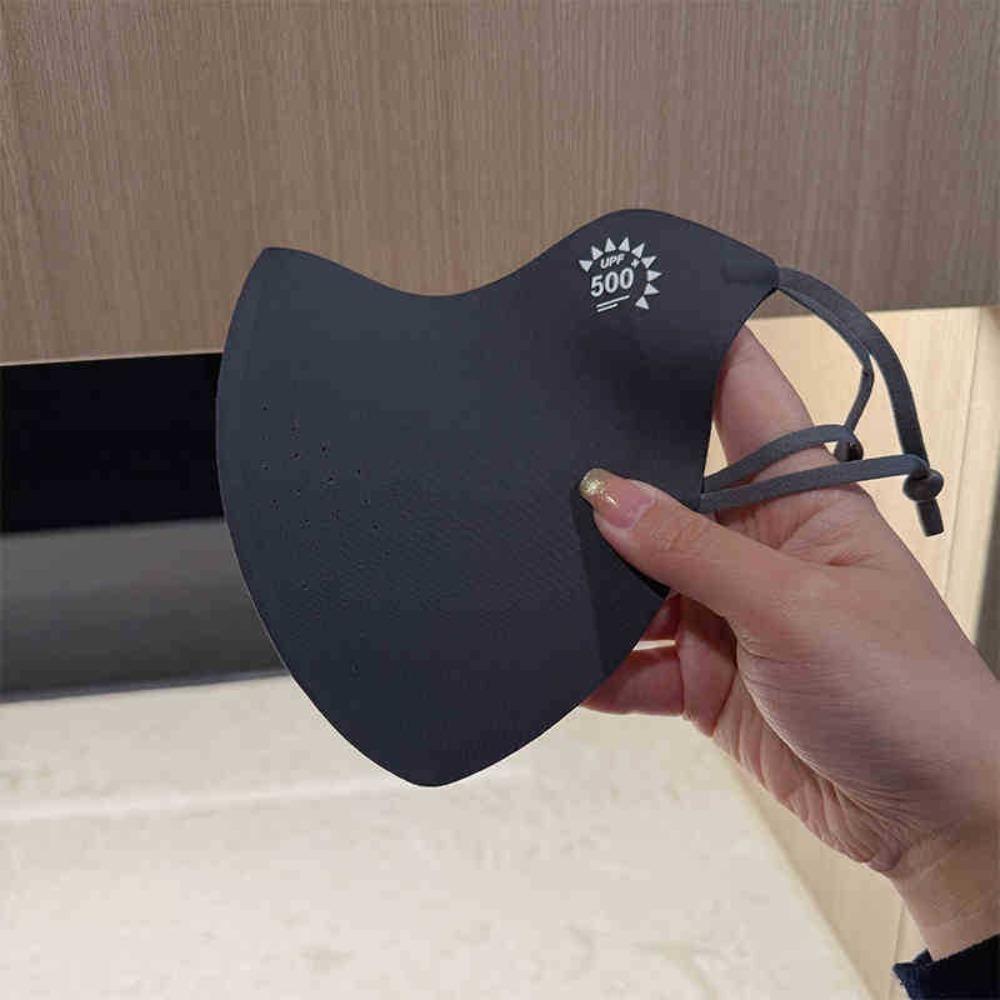 

Washable Ice Silk Mask Anti-UV Anti-sun Mask New Face Veil Four Seasons темно серый