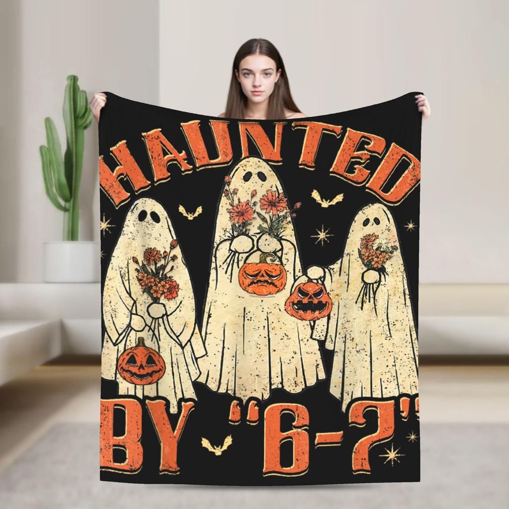 67 Meme Halloween Haunted Spooky Warm Blanket Camping Plush Throw Blanket Living Room Flannel Bedspread Sofa Bed Cover