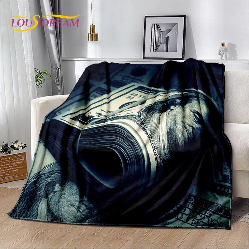 3D Dollar Euro Pound Money Rich Cartoon Soft Plush Blanket,Flannel Blanket Throw Blanket for Living Room Bedroom Bed Sofa Gift