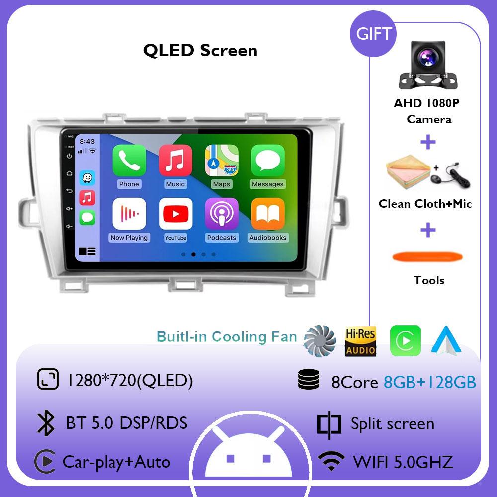 Android Car Radio Carplay Auto For Toyota Prius XW30 LHD 2009 - 2015 Multimedia Video Player Navigation GPS Stereo Autoradio