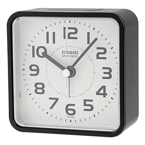CASIO Alarm Clock Radio-Controlled Black Analog Nighttime Second Hand Stop Snooze Light TQ-770J-1JF