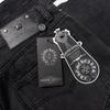 CHROME HEARTS Herren Schwarze Denim Shorts mit Weißen Kreuz-Aufnähern Baggy Streetwear Jorts