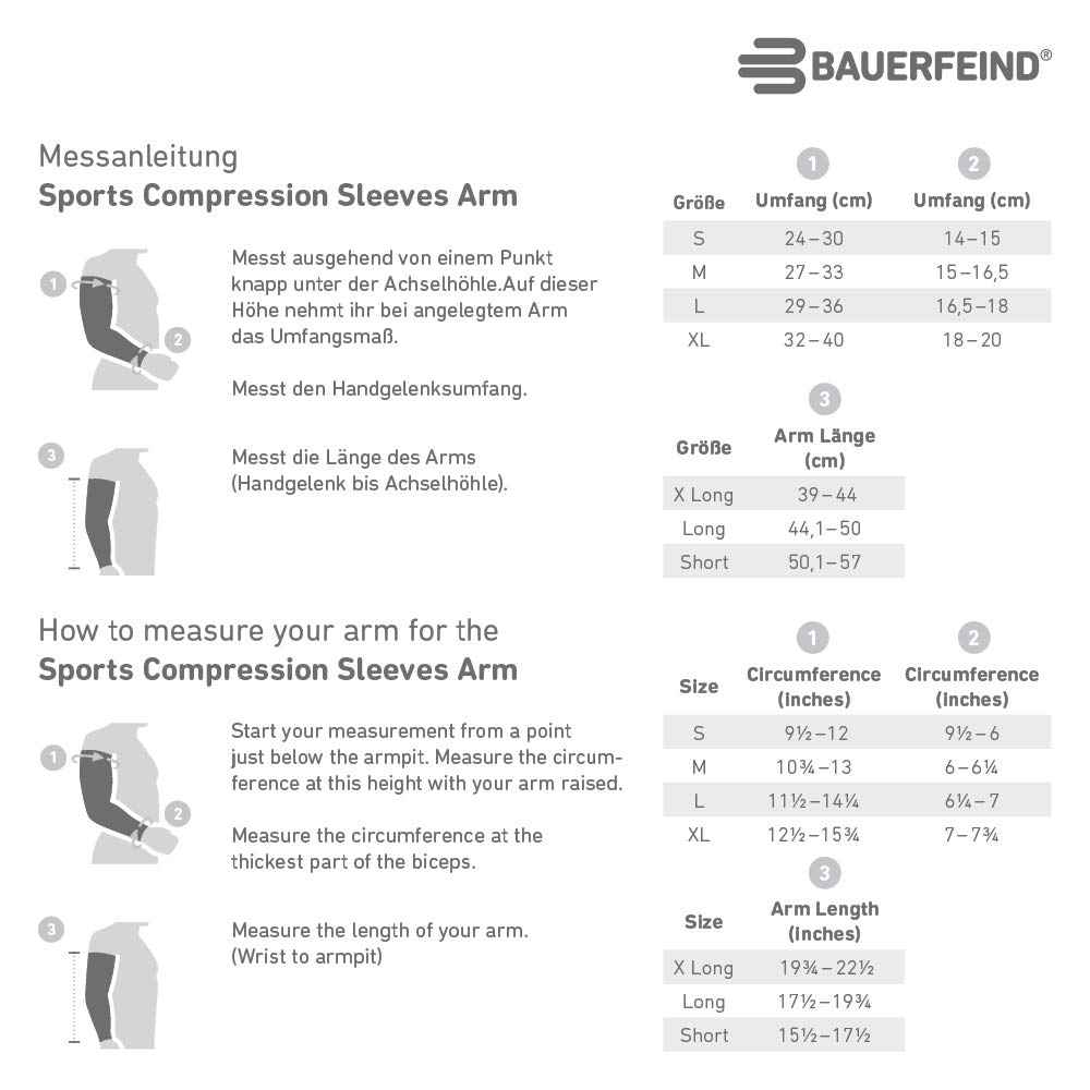Bauerfeind SPORTS COMPRESSION SLEEVES ARM Compression Sleeves Sports Arm Made In Compression Reduces Muscle Vibration and Promotes Energy (Sports Arm)