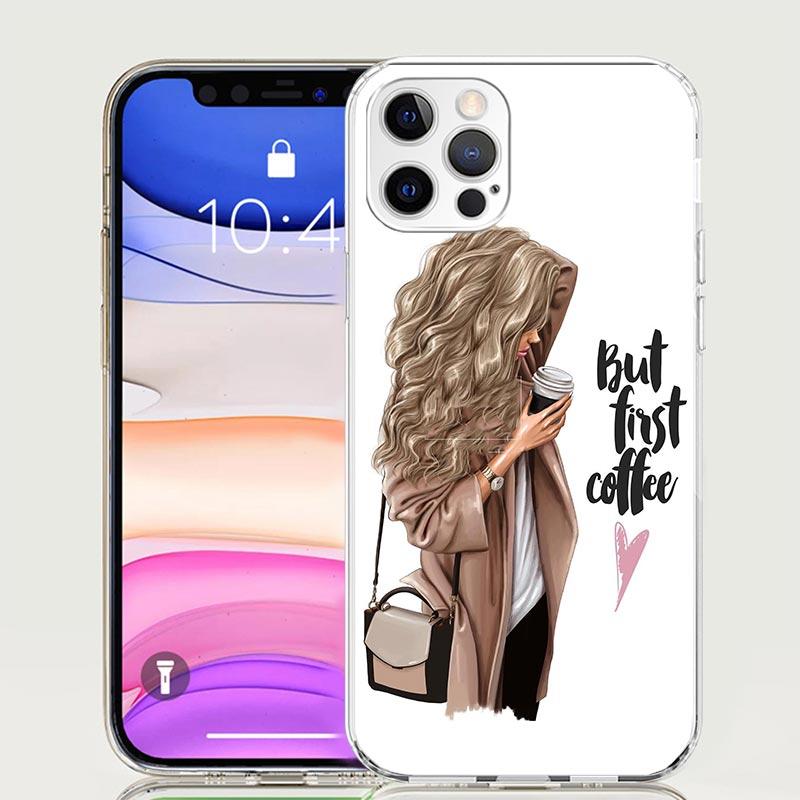 Girl Boss Female Coffee Case Phone Cover for Apple iphone 17 Air 16 15 14 13 Mini 12 11 Pro Max 16E 7 Plus 8 + SE 2020 Trend Fun