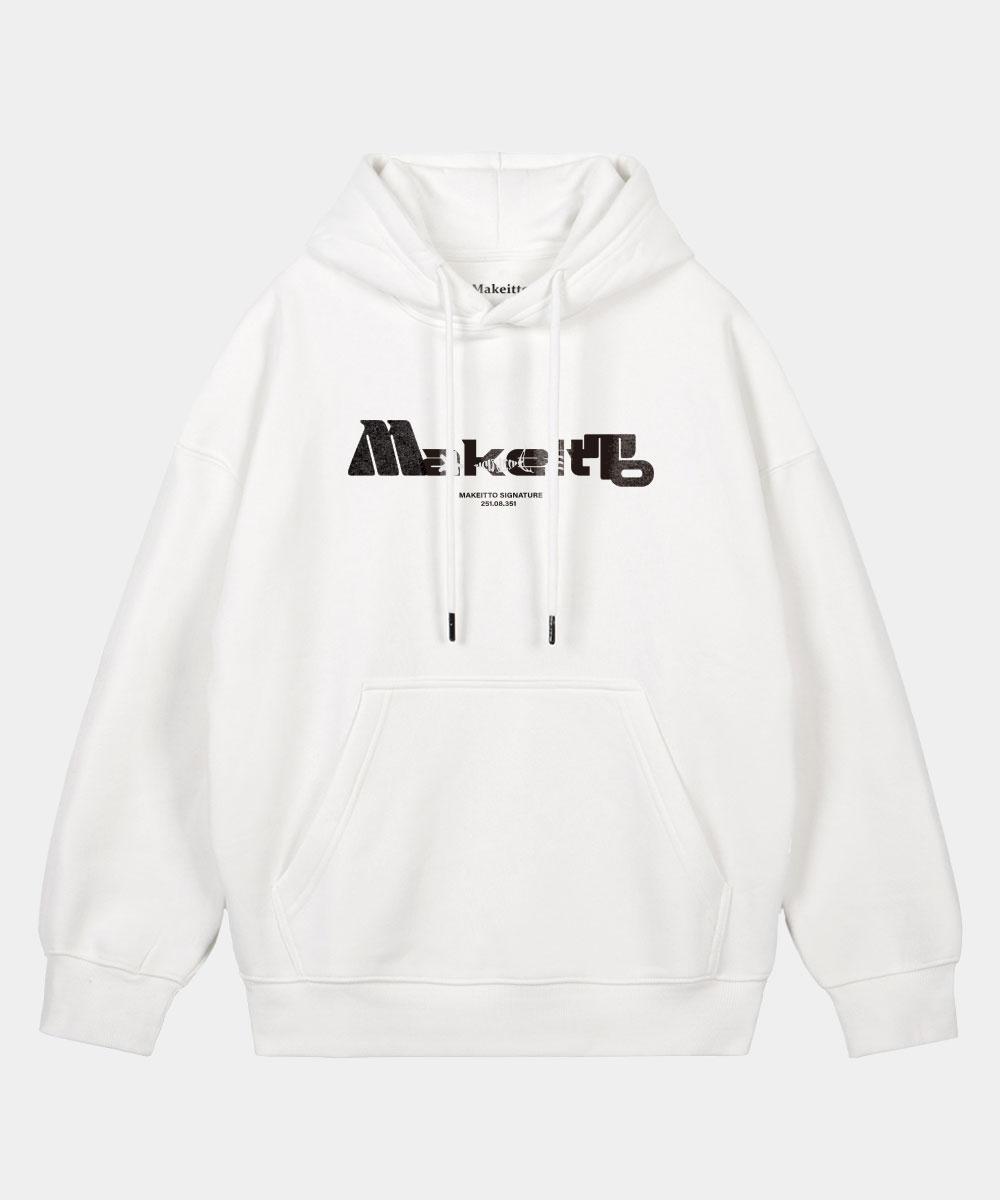 Make It Two Bold Lettering Hoodie_White Xl (Fleece-Lined)