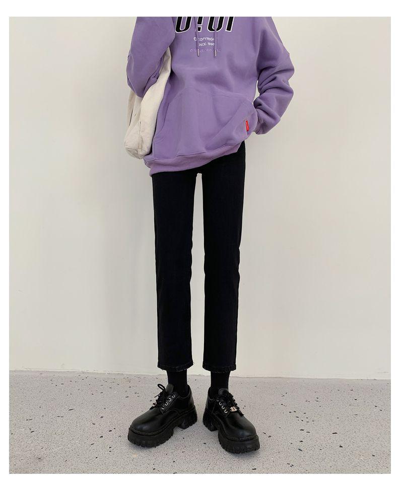 2025 Women's High-Waisted Straight-Leg Jeans, Versatile Korean Style, Loose & Slimming Nine-Point Fit for Spring & Fall