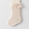Infant Toddler Girl Cotton Lace Princess Non-Slip Mid-Calf Socks for All Seasons