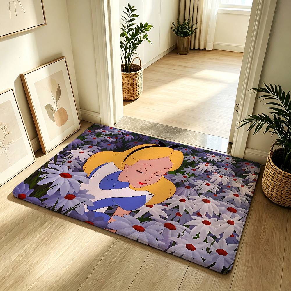 Anime-A-alice In-W-wonderlandS Classic Carpet Bathroom Anti-slip Mat Door Mat Home Decoration Mat Entrance Mat Scratch-resistant