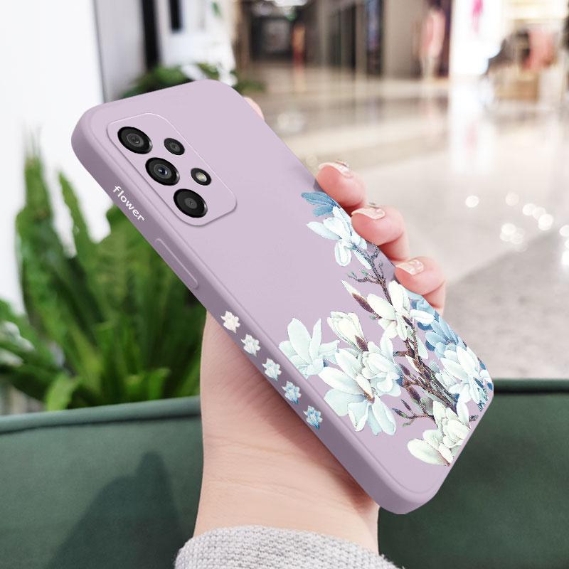 Magnolia Flower Case For Samsung A16 A06 A73 A53 A33 A24 A23 A15 A25 A35 A55 A13 A03S A72 A52S A32 A02S A22 A04S 4G 5G Cover