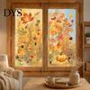 Pumpkin Harvest Wall Decor 5Pcs Autumn Maple Static Window Clings, Fall Stickers, Clings Glue-Free Removable for Thanksgiving Home Shop Glass