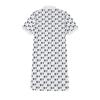 MLB Soft And Comfortable All Over Print Loose Casual Polo Collar Short Sleeve Dress Women Dresses White 3FOPM0643-50CRS