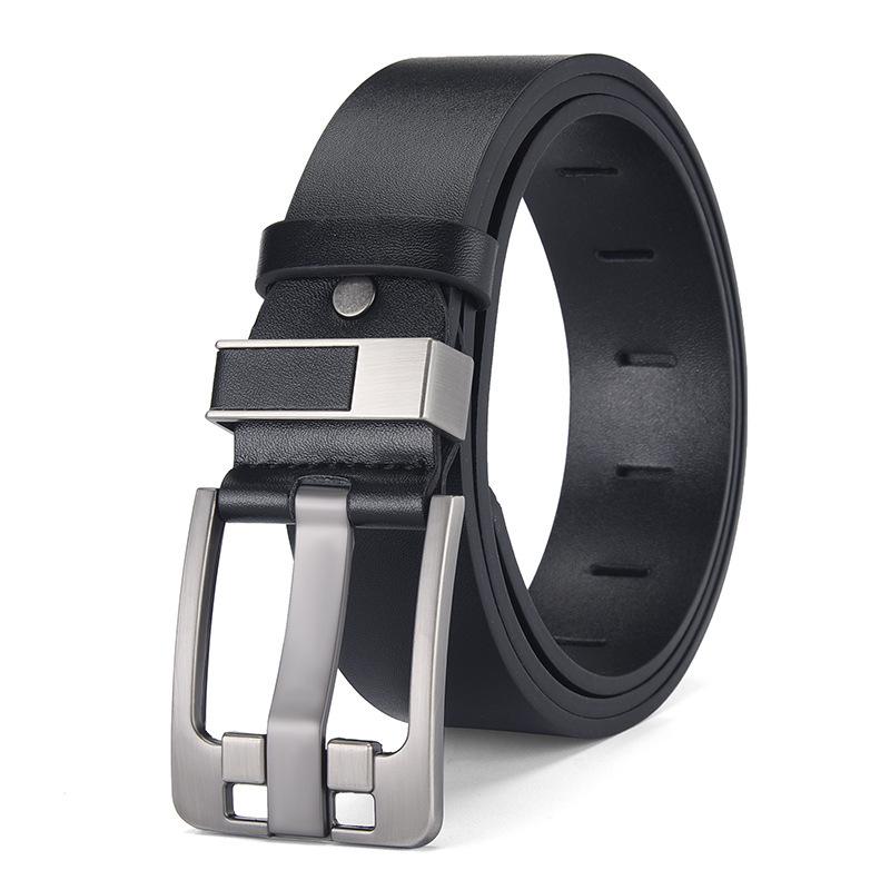 Retro Men's Leather Jeans Belt with Flip Pin Buckle - Fashion Casual Style
