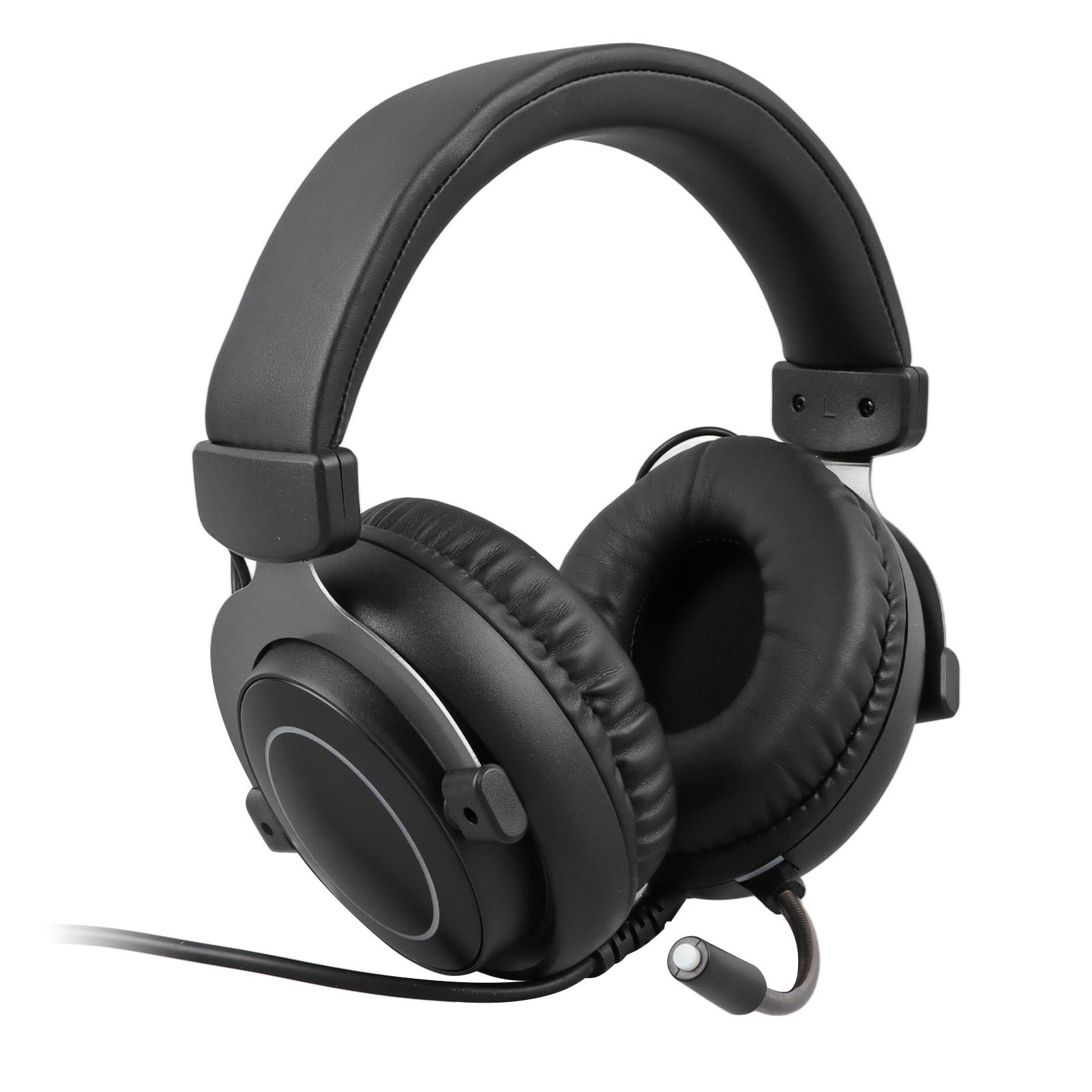 

Проводная игровая гарнитура Мягкая удобная регулируемая проводная гарнитура с чистым басом RGB с USB и двумя