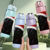 1PC Christmas Hat Black Dog 750ml Color Plastic Sports Water Bottle Leakproof Flip Straw Lid Suitable for Sports Office Home Use