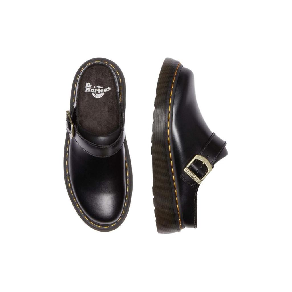 Dr. Martens Leather Fashion Thick Sole Lace-Up Low-Top Casual Shoes Unisex Casual Shoes Black 31525001