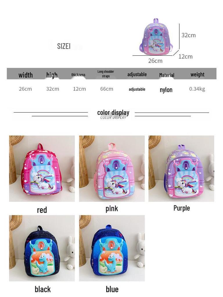 4-8 Yaş Dinozorlu Su Geçirmez Okul Sırt Çantası: Anaokulundan Birinci Sınıfa Kadar Geniş Kapasite