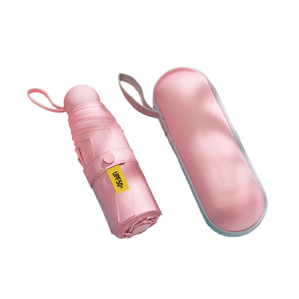 

Мини-капсула, зонт от дождя, карманный солнцезащитный козырек, складной зонт, женский портативный розовый зонт от дождя, УФ-зонт от солнца Dualuse с коробкой