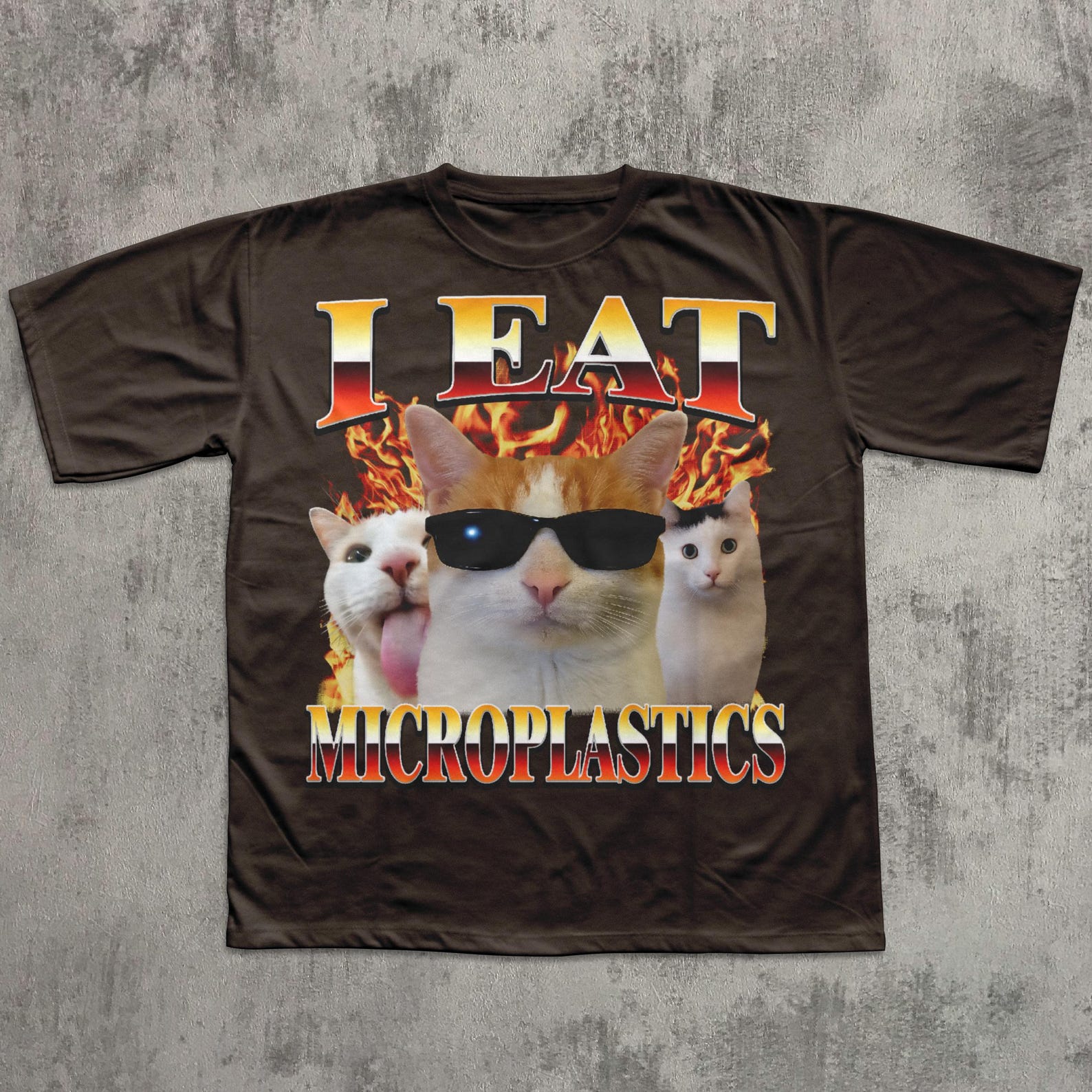 I Eat Microplastics Funny Cat Meme T shirt, Brainrot Cats Shirt, Weird Shirts, Unhinged Clothes, Silly Kitten Tee, Humor T shirt 3XL