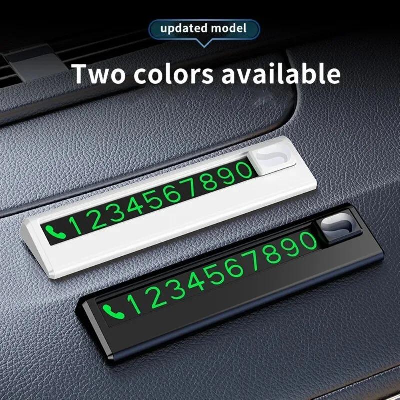 Beautiful ABS Phone Number Plate Black White 5 Sets of Numbers Plates Fluorescence Temporary Parking Plate