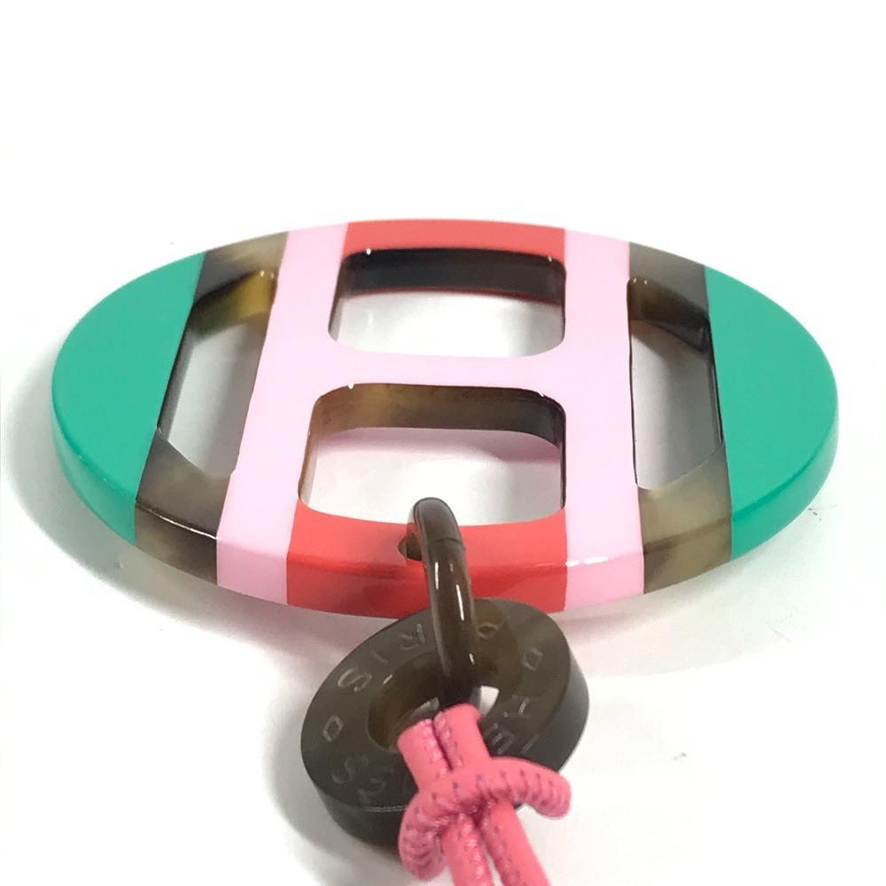 HERMES H-equipe logo Accessories Necklace lacquer pink/Green