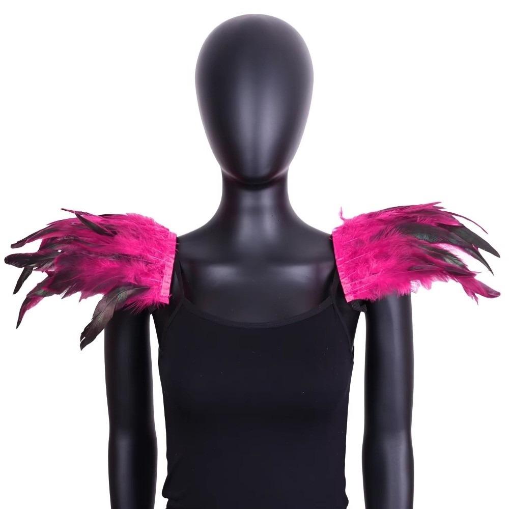 Elastic Ball Shawl Gothic Style Performance Shawl Simple Feather Shoulder Badge Performance