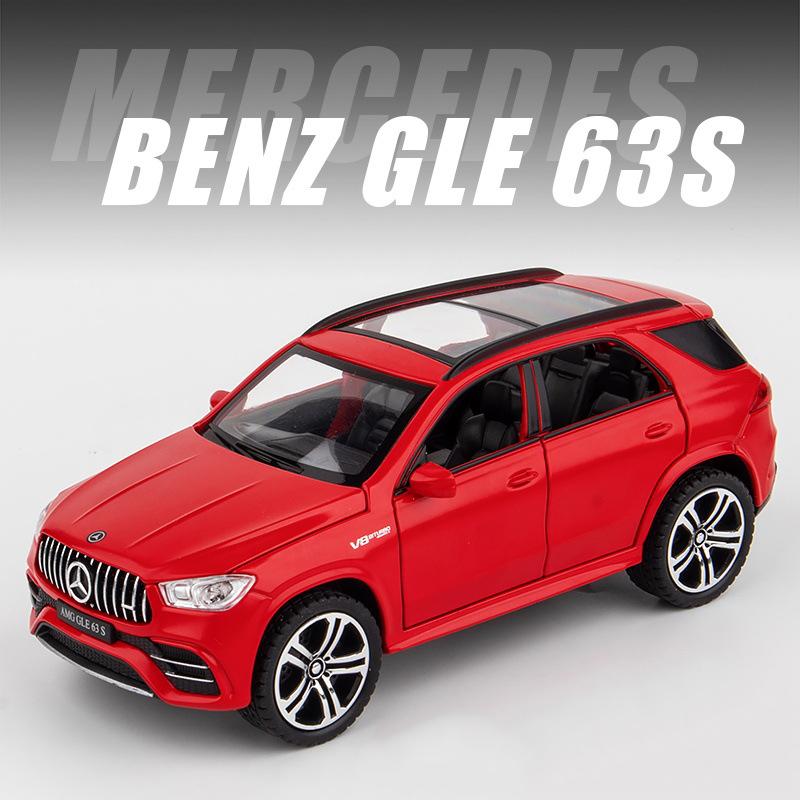 Benz AMG GLE 63S SUV-Spielzeugauto im Maßstab 1:32, zurückziehbares Automodell aus Legierungsdruckguss mit Licht und Sound, Spielzeugfahrzeuge für Kinder und Jungen