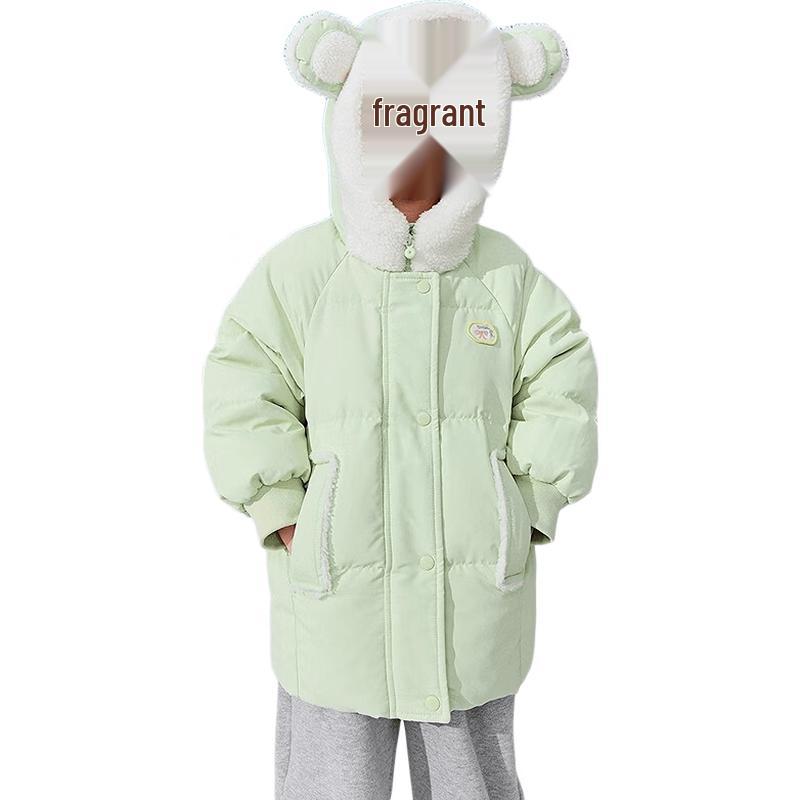Balabala Girls' Cartoon Hooded Down Jacket
