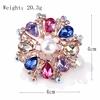 Fashion Shiny Colourful Crystal Pearl Alloy Brooch Pin Women's Clothing Accessories Exquisite Hypoallergenic Luxury Enamel Brooch Long-Lasting Color