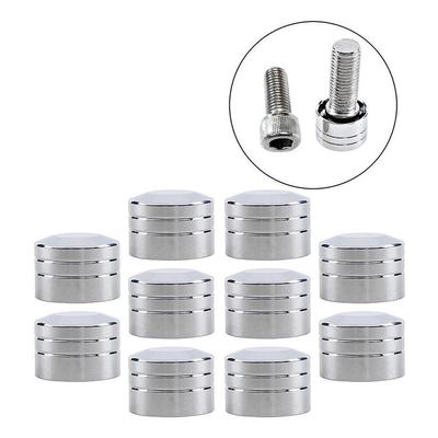 10 pçs Capa de Vela de Ignição de Motocicleta Parafuso Tampa do Parafuso da Cabeça do Motor Cromado para Motocicletas com 7/16" ( 11,5 mm)