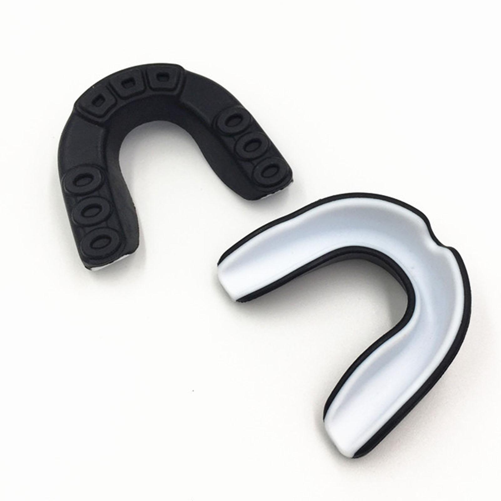

Mouth Guard Teeth Protection Slim Fit Impact Resistance Shock Absorption EVA Athletic Mouthguard черный белый