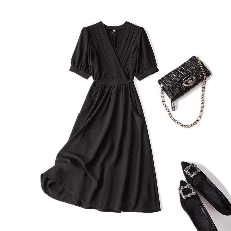 Elegantes Retro-Stil Übergröße Damenkleid für Sommermode Vintage High-End Slim Taille MM Kleid