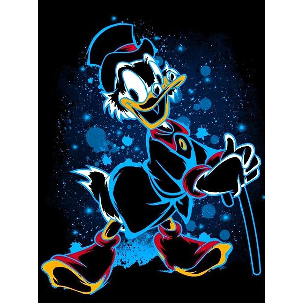 

Disney Diamond Painting Scrooge McDuck Neon Trendy Art Painting Cute DIY Rhinestone Mosaic Cross Stitch Kit Embroidery Gift, Home Decor Round 20x30cm
