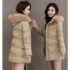 Women Down Cotton-Padded Jacket Women Long Winter Parkas Thick Fashion Outwear High-End Hooded Warm Cotton Padded Coat Female