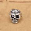Adjustable Open Skull Ring Men Women Sterling Vintage Punk Gothic Minimalist Couple Jewelry