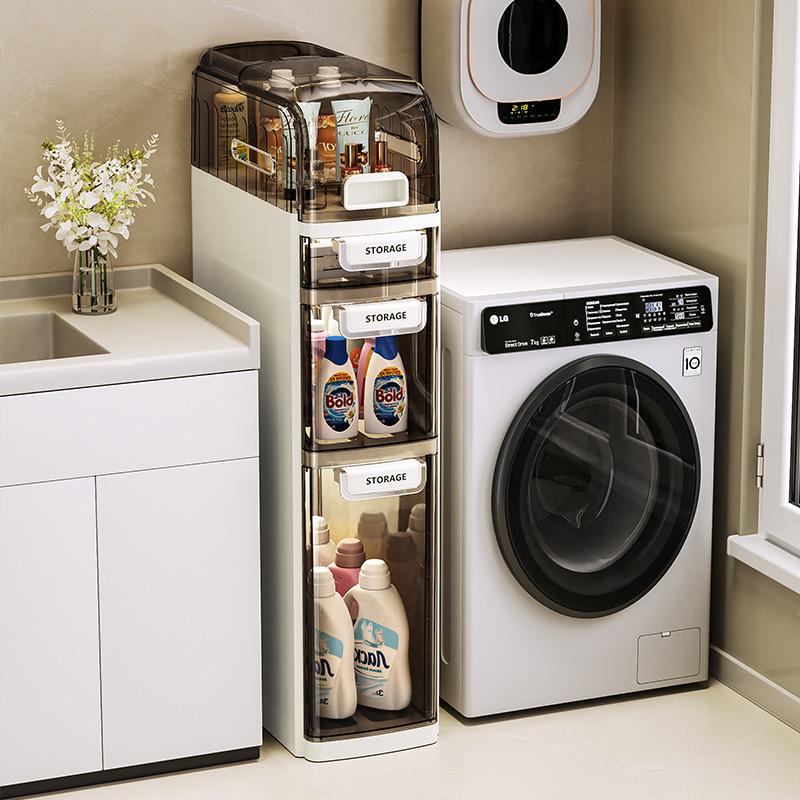 Slim Bathroom Storage Cabinet with Drawers - Multi-functional Organizer for Laundry Room and Corner Spaces