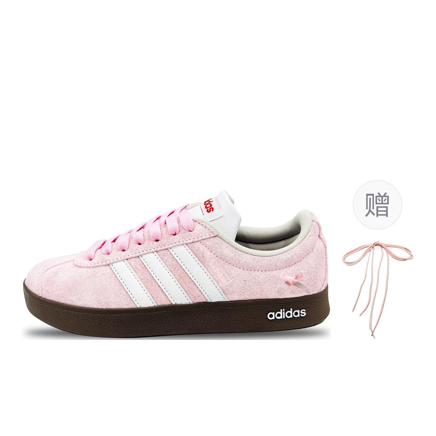 

Adidas VL COURT 2.0 YIMING Manufacturing, Cherry Blossom Wilderness Low top Skateboard Shoes Unisex Pink White HQ1802(Team653-) 36