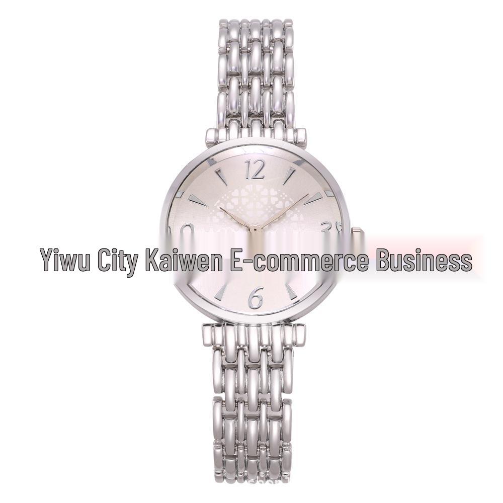 Douyin's Top Pick: Slim Steel Strap Women's Quartz Digital Wristwatch