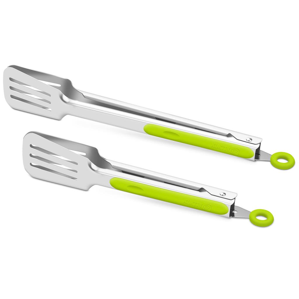 1 stainless steel barbecue tongs - non-slip long handle, suitable for grilling, baking, salads, and ice cubes, kitchen utensils