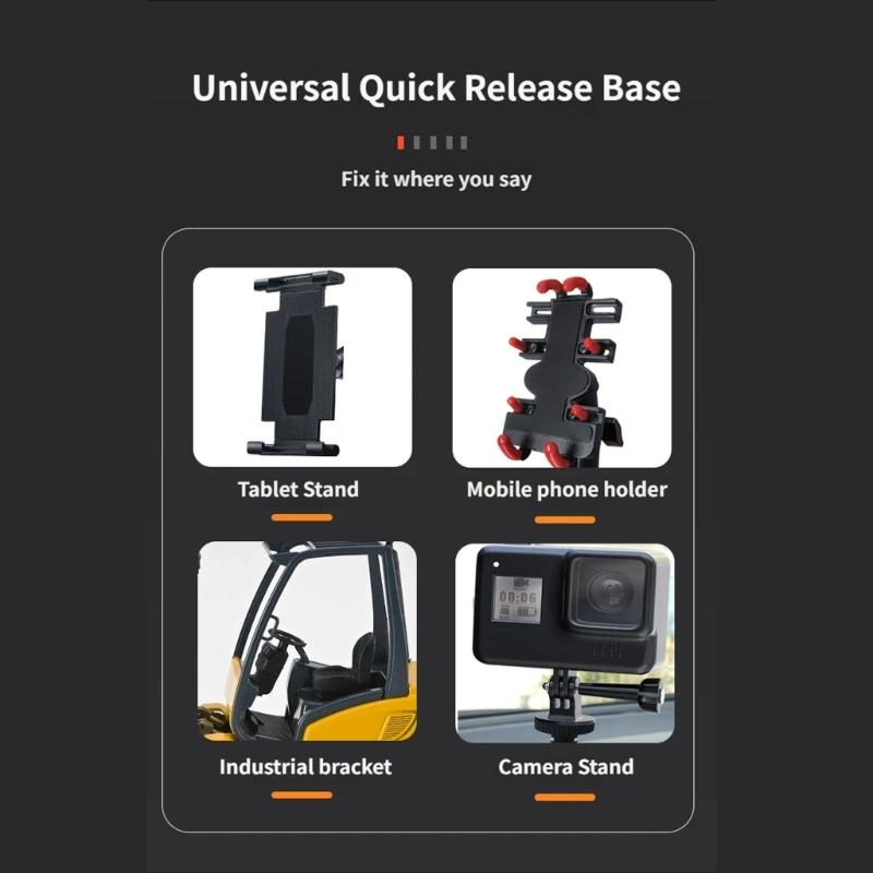 Aluminum Motorcycle Handlebar Camera Mount With 360 Degree Rotation Easy Installation For Action Camera Accessories